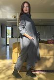 Scuba Stretch Funnel Neck Cocoon Dress Sport Grey /10=